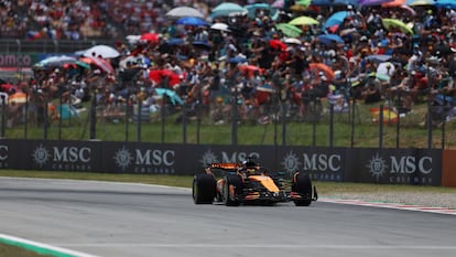 Oscar Piastri durante la clasificación del GP de Cataluña.