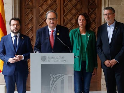 El presidente de la Generalitat, Quim Torra, en el Palau de la Generalitat, el pasado 19 de octubre. 