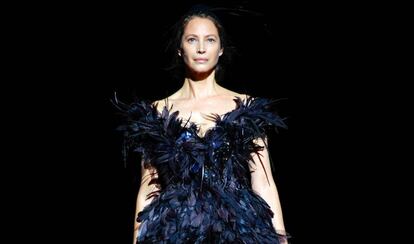 Christy Turlington en el desfile de Marc Jacobs, el 13 de febrero, en la Semana de la Moda de Nueva York.