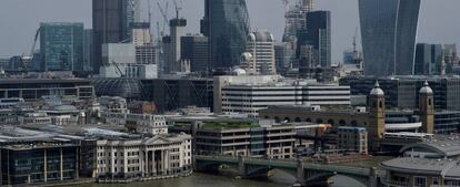 Panorámica del distrito financiero de Londres.