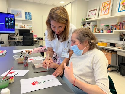 A patient at the Multiple Sclerosis Center of Catalonia, in Barcelona.