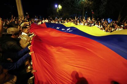 En Quito los venezolanos salieron a las calles desde temprana hora. 