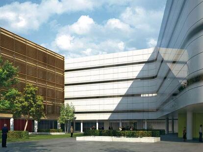 Vista virtual del proyecto arquitectónico del futuro hospital de Vigo.