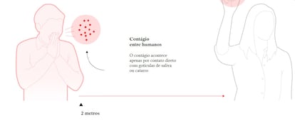 Contágio coronavírus entre humanos