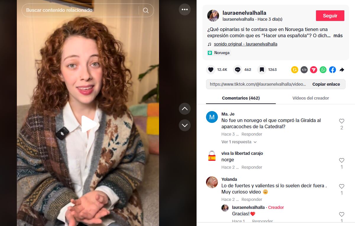 Foto del perfil de @lauraenelvalhalla en Tik Tok.