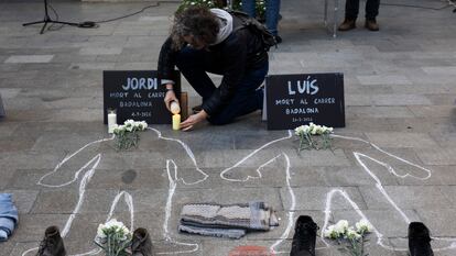 Concentración en Badalona para protestar por las últimas muertes de personas