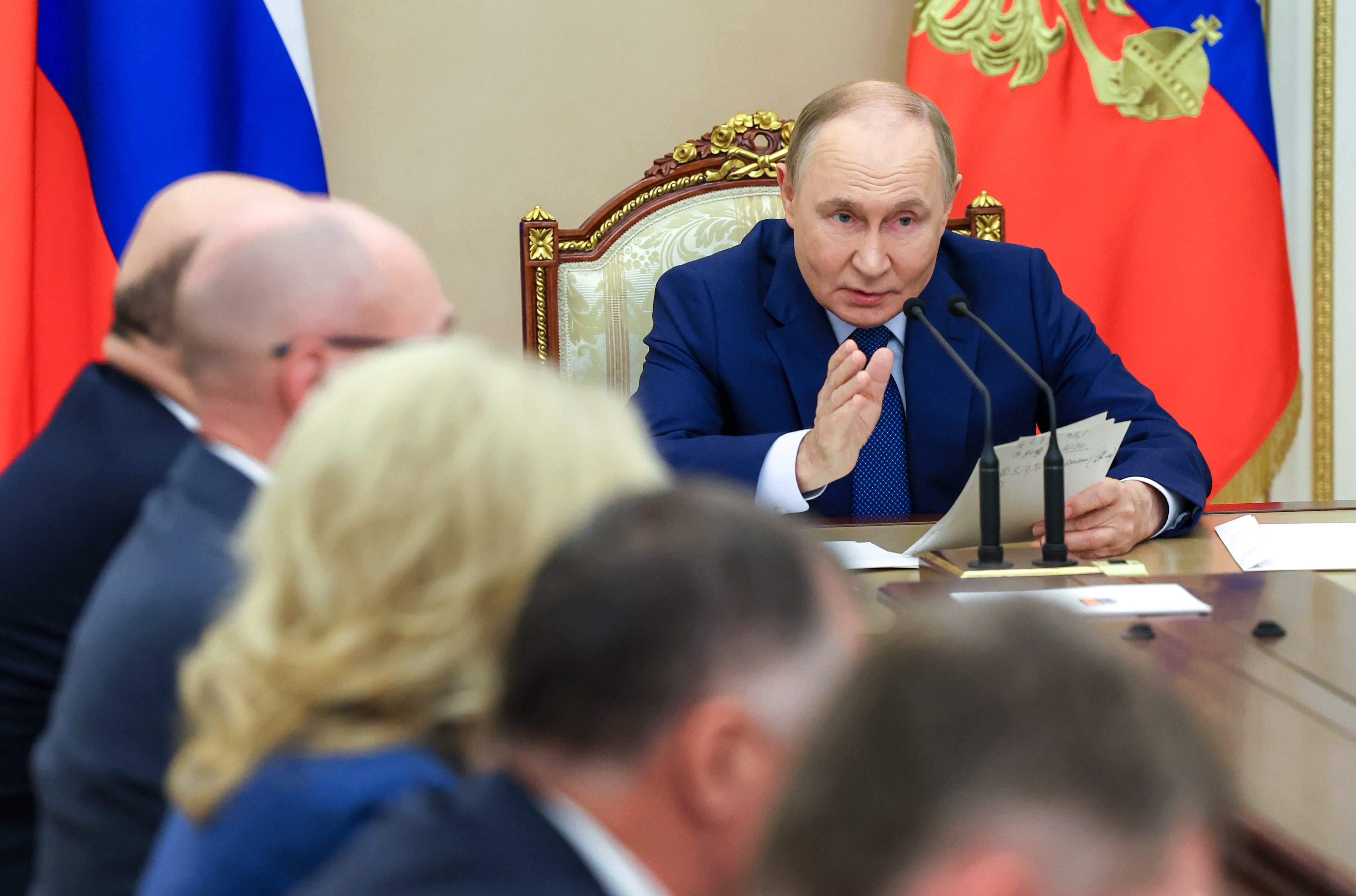 El presidente ruso, Vladímir Putin, en una reunión en el Kremlin, el 15 de septiembre.  