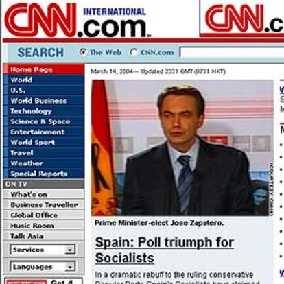 La página en Internet de CNN describe el resultado como un "dramático rechazo al partido conservador en el Gobierno" y destaca que los escaños conseguidos por los socialistas no alcanzan la mayoría absoluta.