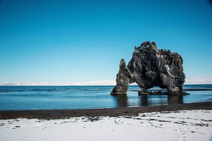 Formación rocosa en la localidad islandesa de Hólmavík.