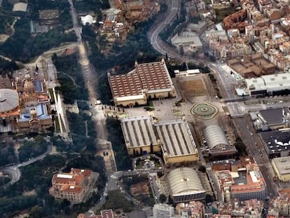 Vista aèria de la zona afectada pel pla urbanístic per convertir Montjuïc en un pol cultural.
