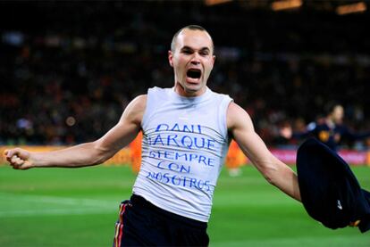 Iniesta celebra el gol ante Holanda en la final del Mundial.