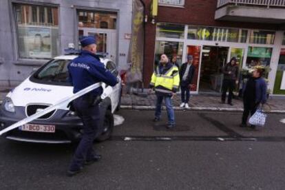 Operativo policial en Schaerbeek, este viernes.