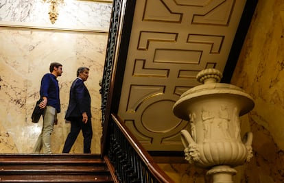 Núñez Feijóo tras el pleno extraordinario, este miércoles.