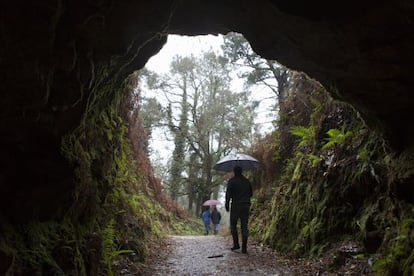 The entrance to the old Corcoesto gold mine.