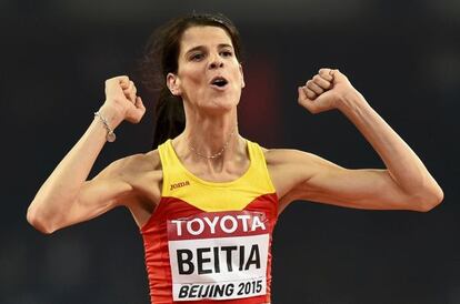 Ruth Beitia en los Mundiales de agosto en Pekín.