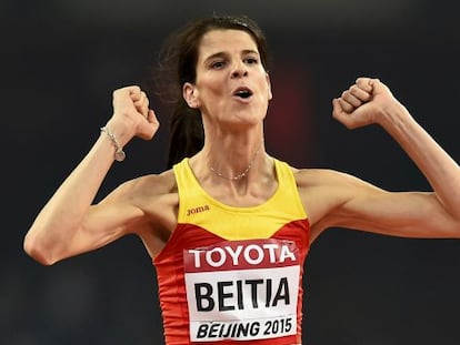 Ruth Beitia en los Mundiales de agosto en Pekín.