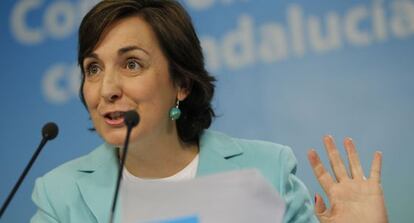 Ana Corredera, en la sede del PP andaluz.