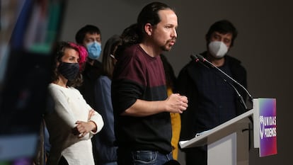 Pablo Iglesias durante una rueda de prensa