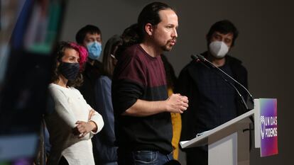 Pablo Iglesias durante una rueda de prensa