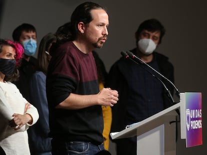 Pablo Iglesias durante una rueda de prensa