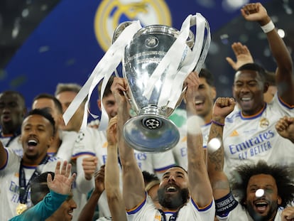 El Real Madrid celebra su decimocuarta Champions.