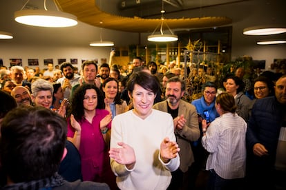 La candidata del BNG a la presidencia de la Xunta de Galicia, tras conocer los resultados de las elecciones gallegas.