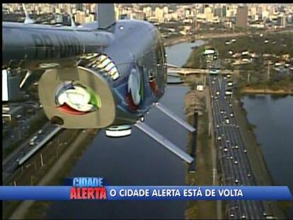 Uno de los helicóperos utilizados para la grabación de 'Cidade Alerta'