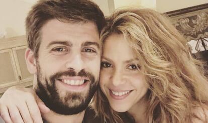Shakira y Gerard Piqué, en una foto publicada por el futbolista.