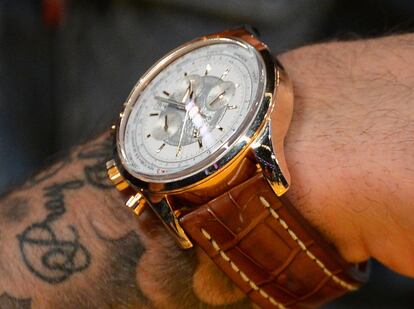 El reloj que Beckham llevó al partido de la NBA entre los Lakers y los Suns de hace dos semanas.