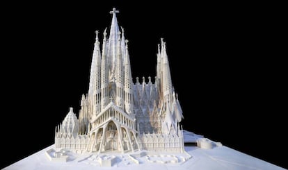 Maqueta de la Sagrada Familia tal y como se prevé que acabe en 2026.