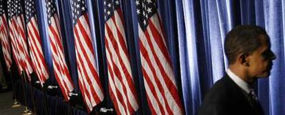 El presidente electo de Estados Unidos, Barack Obama, tras presentar al nuevo secretario de Salud.