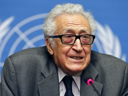 El enviado especial de la ONU a Siria, Lajdar Brahimi, este viernes.