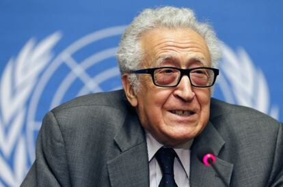 El enviado especial de la ONU a Siria, Lajdar Brahimi, este viernes.