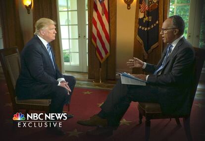 Donald Trump, entrevistado por Lester Holt na NBC.