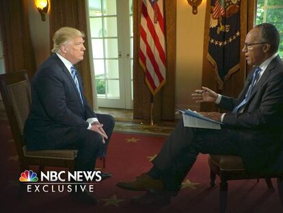 Donald Trump, entrevistado por Lester Holt na NBC.