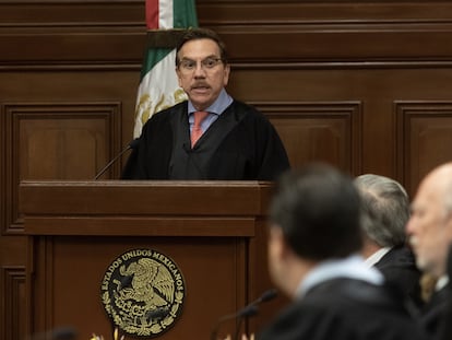 El ministro Javier Laynez en la Suprema Corte de Justicia de la Nación, el 27 de junio de 2019.