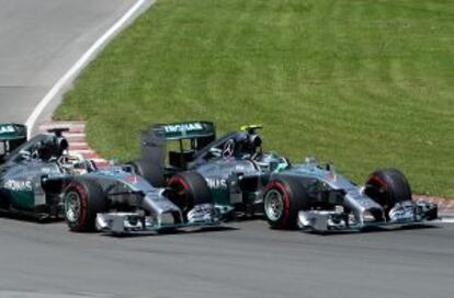 Hamilton y Rosberg.