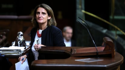 Teresa Ribera, vicepresidenta tercera del Gobierno, en el Congreso de los Diputados, este mircoles.