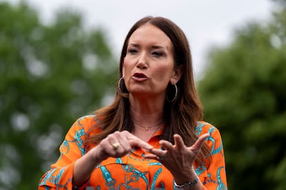 Brooke Rollins,  en la Casa Blanca, en Washington, el 5 de mayo de 2025.