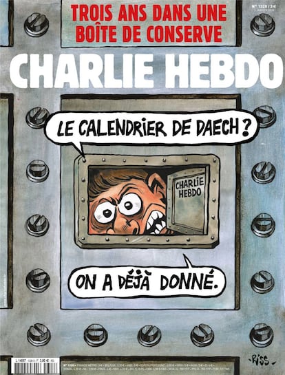 Portada de Charlie Hebdo en v&iacute;speras del tercer aniversario del atentado contra la revista