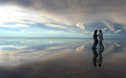 Una imagen del rodaje de 'Soren', en el Salar de Uyuni.