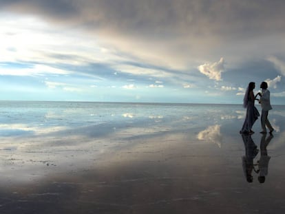 Una imagen del rodaje de 'Soren', en el Salar de Uyuni.