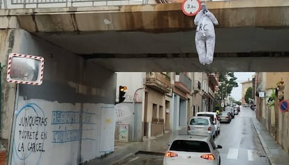 El muñeco de Junqueras colgado en un puente de Sant Vicenç dels Horts también se ideó desde ERC