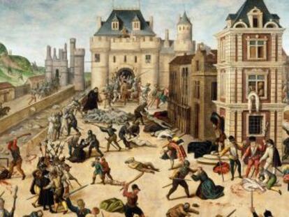 Representación de la matanza de San Bartolomé según François Dubois.