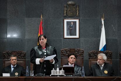 La fiscal superior de las islas, María Farnés, durante el acto de la apertura del Año Judicial en la comunidad autónoma.