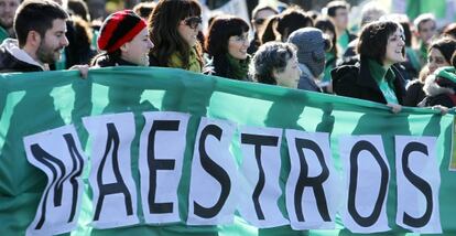 Manifestación de profesores en diciembre.