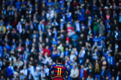 Neymar, em Cornellà, durante o derbi.