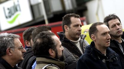 Trabajadores de Industrias Lácteas Vallisoletas (ILV), controlado por la multinacional Lactalis.