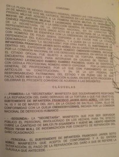 La SEDENA aceptó indemnizar a Soto y Sócrates: 2.500 dólares por tortura.