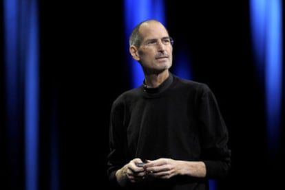 Steve Jobs presenta el iCloud, el nuevo sistema de almacenamiento visual, en su penltima aparicin pblica, en junio.